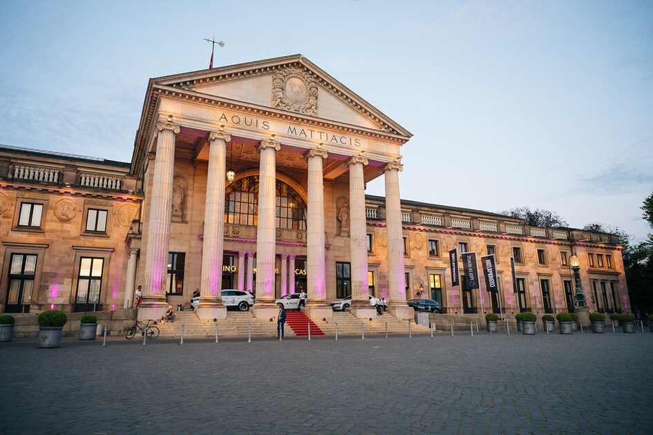 Kurhaus with evening lighting