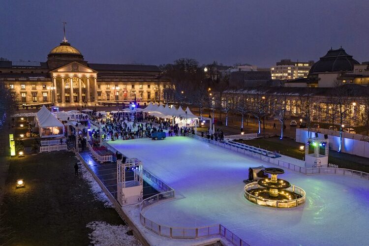 Wiesbaden on Ice Aufmahme von oben