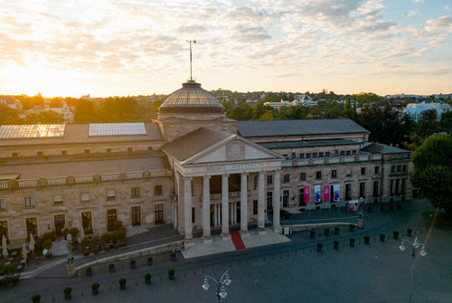 Kurpark mit Kurhaus von oben